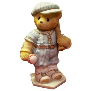 Vtg 97 Cherished Teddies Lou Play Baseball 203432 Sports Figurine Statue